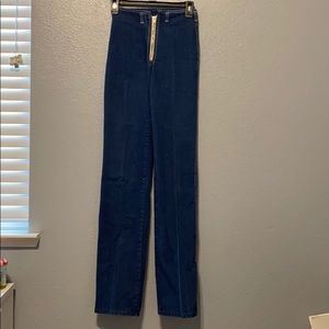 Retro rag city blue jeans with zipper